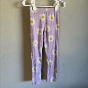 Zara Kids Purple Daisy Ribbed Leggings